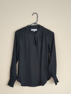 XS Loft Black Shirt Long Sleeve Top